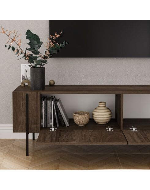 Mueble TV Herman en nogal - 160x45,6x31,4 cm