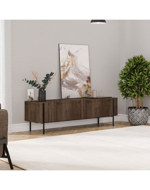 Mueble TV Herman en nogal - 160x45,6x31,4 cm