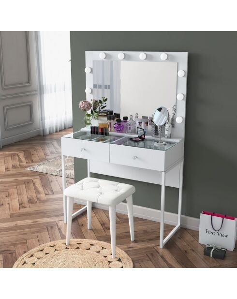 Tavolo da trucco BJ164 - 4481 bianco - 90x141,8x40 cm