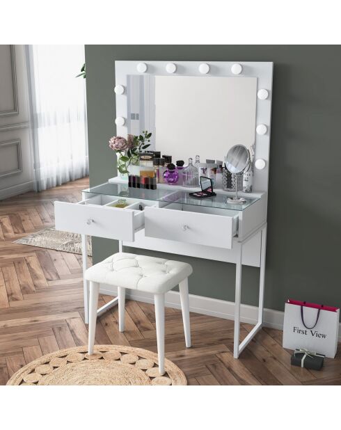 Tavolo da trucco BJ164 - 4481 bianco - 90x141,8x40 cm