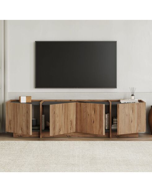 Lowen Fernsehtisch aus Atlantikkiefer/Anthrazit, 180 x 46 x 35 cm
