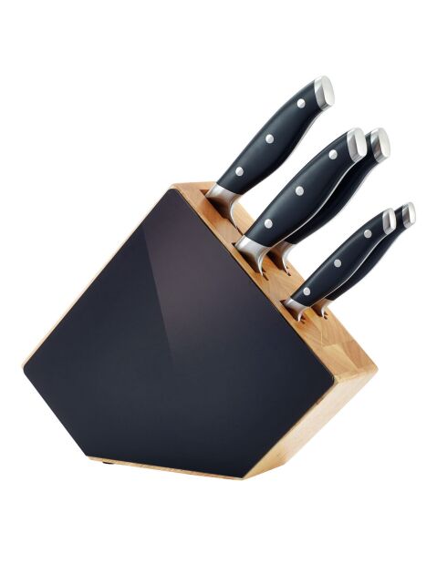 Grand Chef - Bloc 5 couteaux de cuisine noir