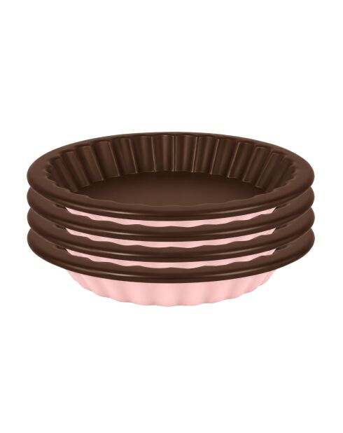 Set mit 4 rosafarbenen Dolce Tortenformen - D.10cm