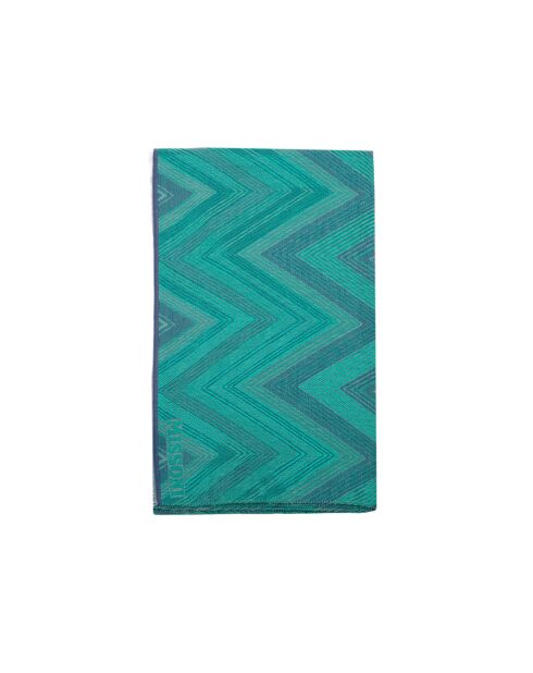 Foulard en coton Adrien bleu - 70x180 cm