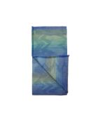 Foulard en coton Augustin bleu/vert - 80x170 cm