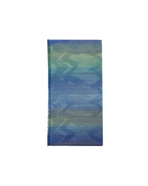 Foulard en coton Augustin bleu/vert - 80x170 cm