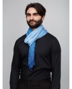 Foulard en coton Robin bleu - 40x180 cm