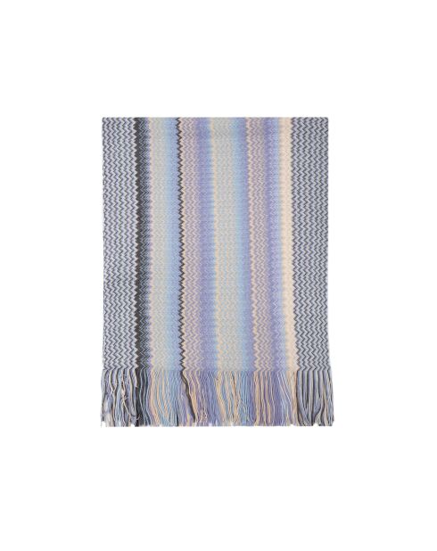 Foulard en laine Gaëlle bleu - 45x200 cm