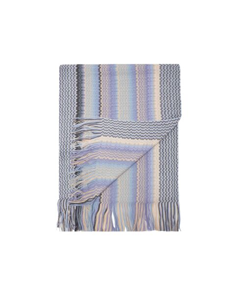 Foulard en laine Gaëlle bleu - 45x200 cm