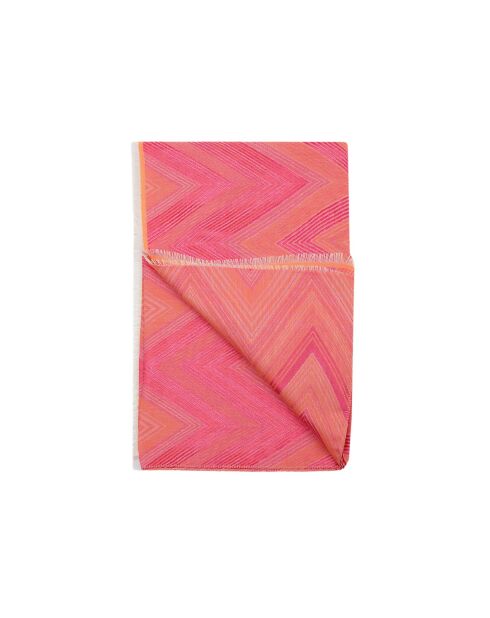 Foulard en coton Éloïse rose/orange - 70x180 cm