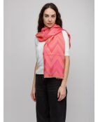 Sciarpa in cotone rosa/arancione Eloïse - 70x180 cm
