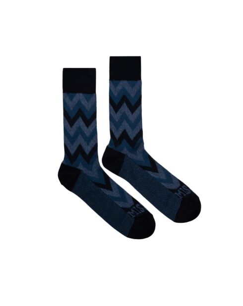 Chaussettes courtes en coton Adrien tons bleus