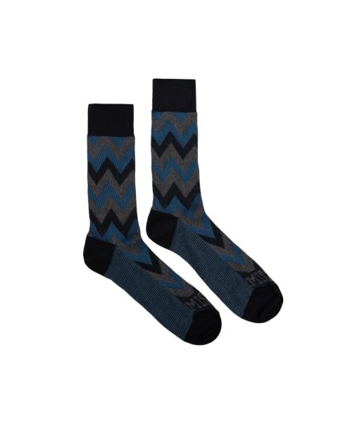 Chaussettes courtes en coton Corentin gris/bleu