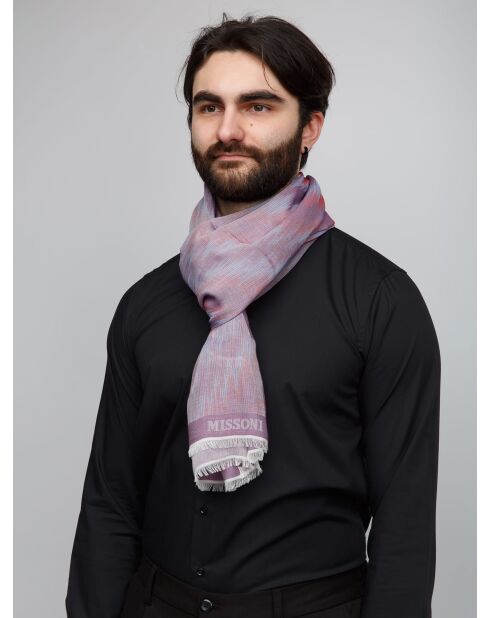 Foulard en coton Gaël rose - 70x180 cm