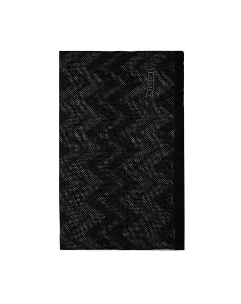 Foulard en laine Éléonore noir - 70x180 cm