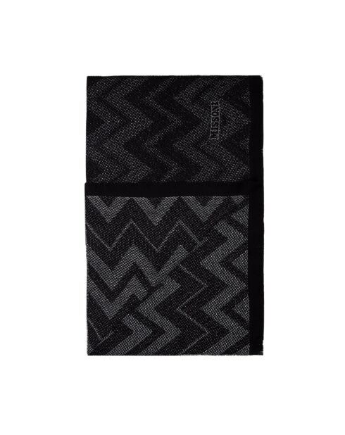 Foulard en laine Éléonore noir - 70x180 cm