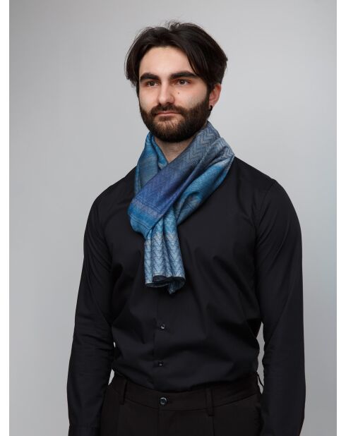 Foulard Ivan bleu - 45x180 cm