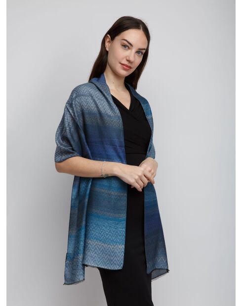 Foulard Ivan bleu - 45x180 cm