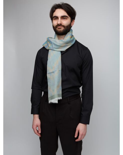 Sciarpa Corentin in cotone verde - 70x180 cm