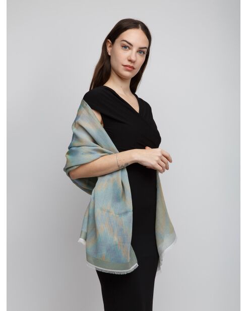 Sciarpa Corentin in cotone verde - 70x180 cm