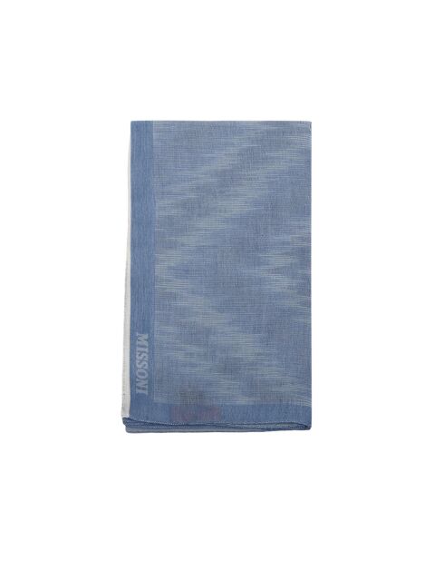 Foulard en coton Émile bleu indigo - 70x180 cm