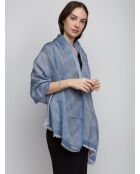 Foulard en coton Émile bleu indigo - 70x180 cm