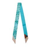 Josephine blauwe zijde twilly - 2x120 cm