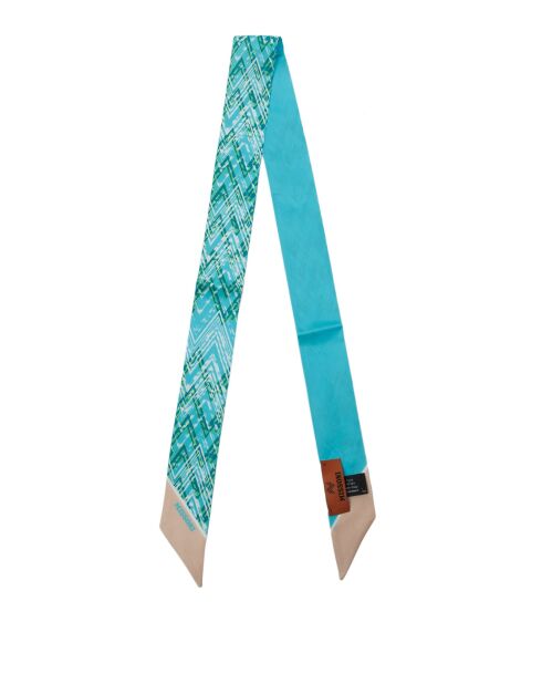 Twilly en soie Joséphine bleu - 2x120 cm