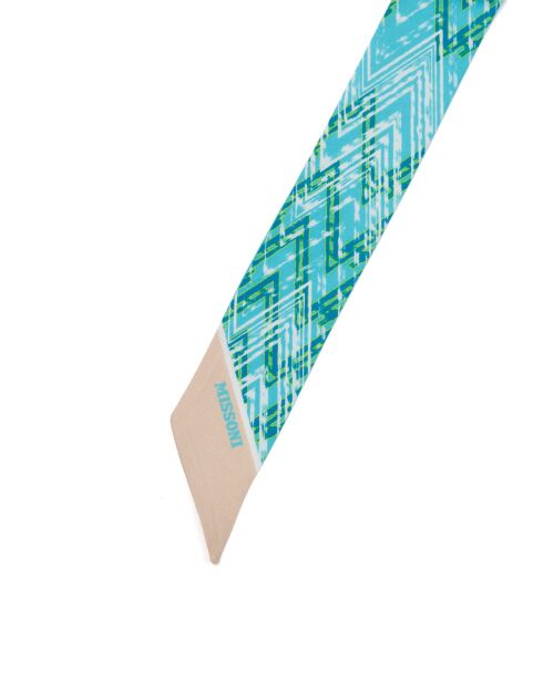 Twilly en soie Joséphine bleu - 2x120 cm