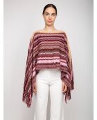 Poncho Adèle in lana multicolor - 80x140 cm