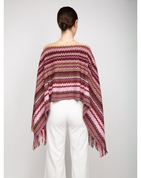 Poncho Adèle in lana multicolor - 80x140 cm