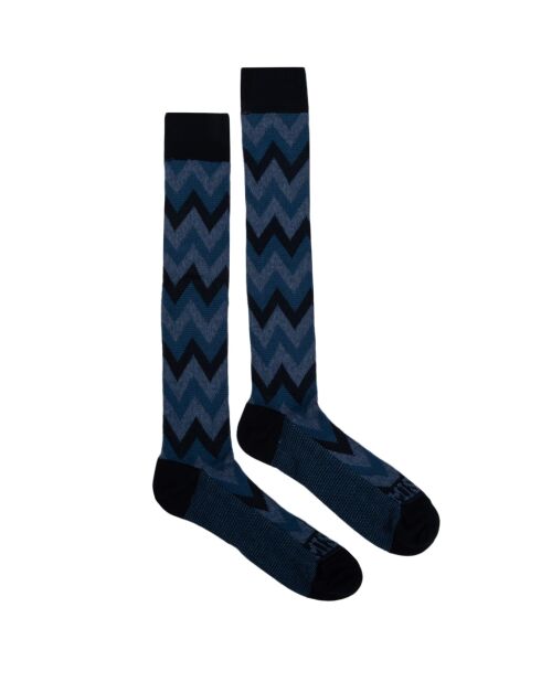 Chaussettes longues en coton Martin gris/bleu