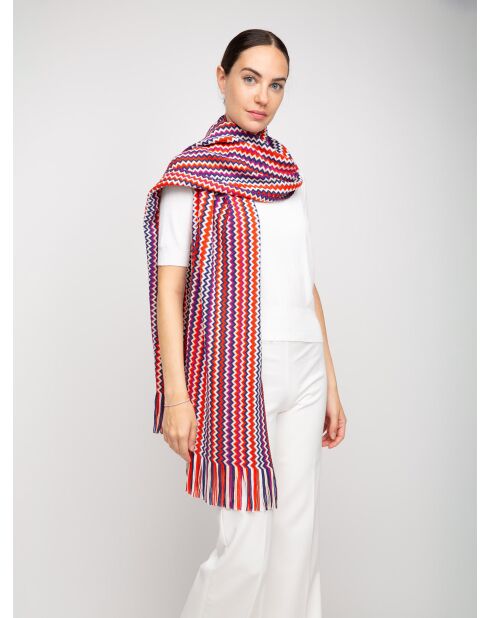 Foulard en laine Marguerite multicolore - 34x200 cm