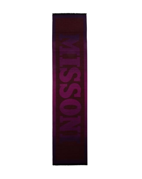 Foulard en laine Joséphine bordeaux/violet - 35x180 cm