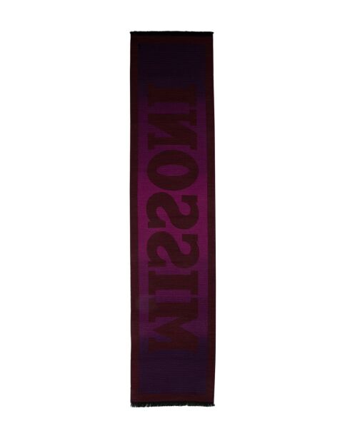 Foulard en laine Joséphine bordeaux/violet - 35x180 cm