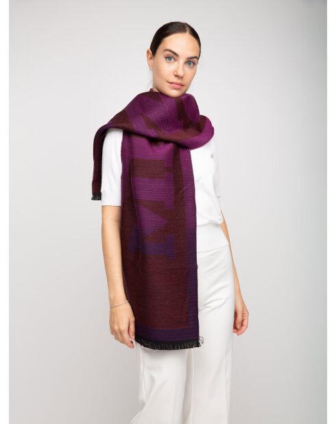 Foulard en laine Joséphine bordeaux/violet - 35x180 cm