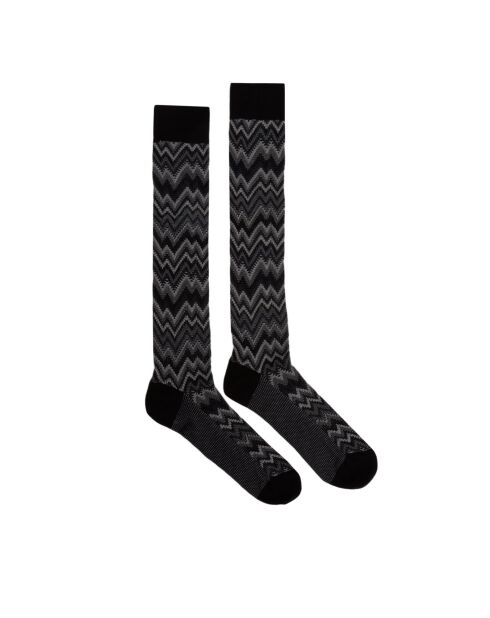 Chaussettes longues en coton Victor noires