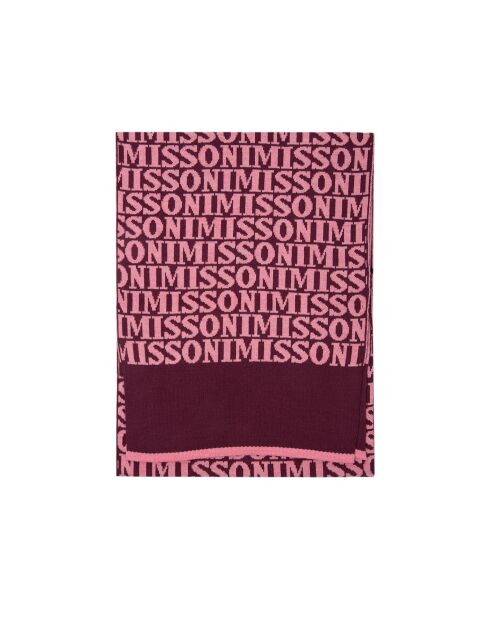 Foulard en laine Isaure bordeaux/rose - 35x180 cm