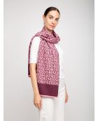 Foulard en laine Isaure bordeaux/rose - 35x180 cm