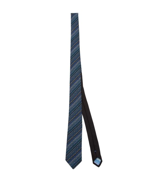 Corbata romana de seda azul marino - L.7 cm