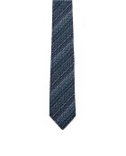 Corbata romana de seda azul marino - L.7 cm