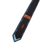 Corbata romana de seda azul marino - L.7 cm