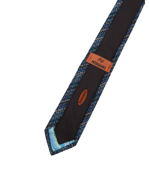 Corbata romana de seda azul marino - L.7 cm
