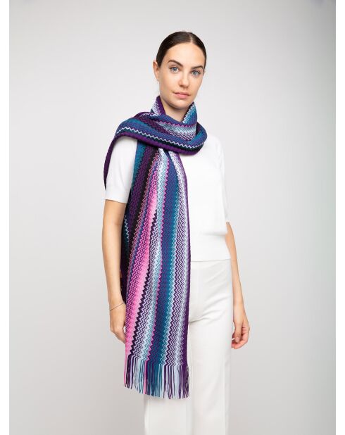 Foulard en laine Mathilde multicolore - 45x200 cm