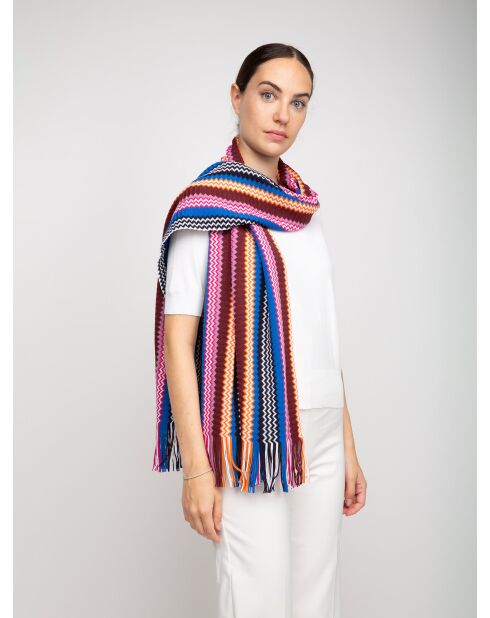 Foulard en laine Léa multicolore - 30x185 cm