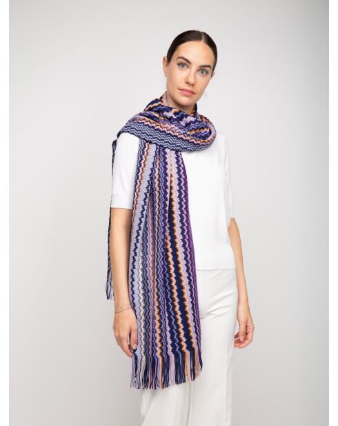 Foulard en laine Constance multicolore - 45x200 cm