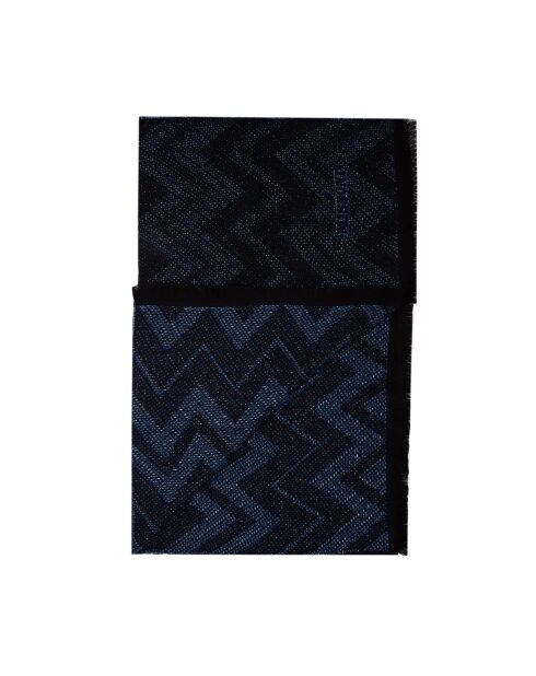 Foulard en laine Anaïs bleu marine - 70x180 cm