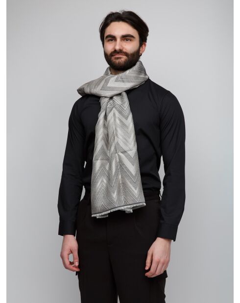 Foulard en coton Constantin gris - 70x180 cm