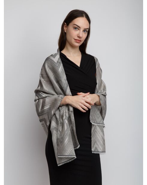 Foulard en coton Constantin gris - 70x180 cm