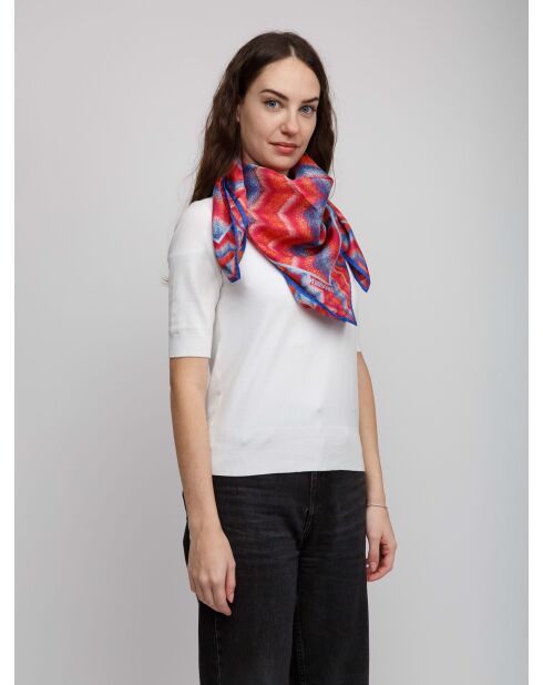 Foulard en soie Gabrielle multicolore - 90x90 cm